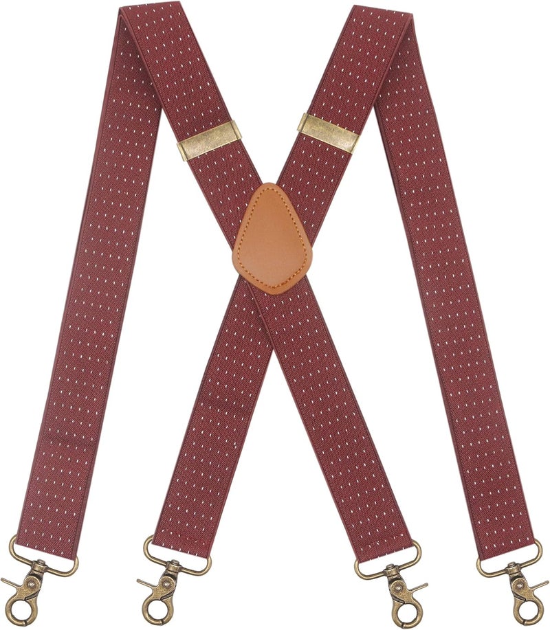 Timiot Mens Suspender 4 Swivel Strong Hooks Adjustable Braces Elastic Comfortable X Style Heavy Duty Strap - Image 1